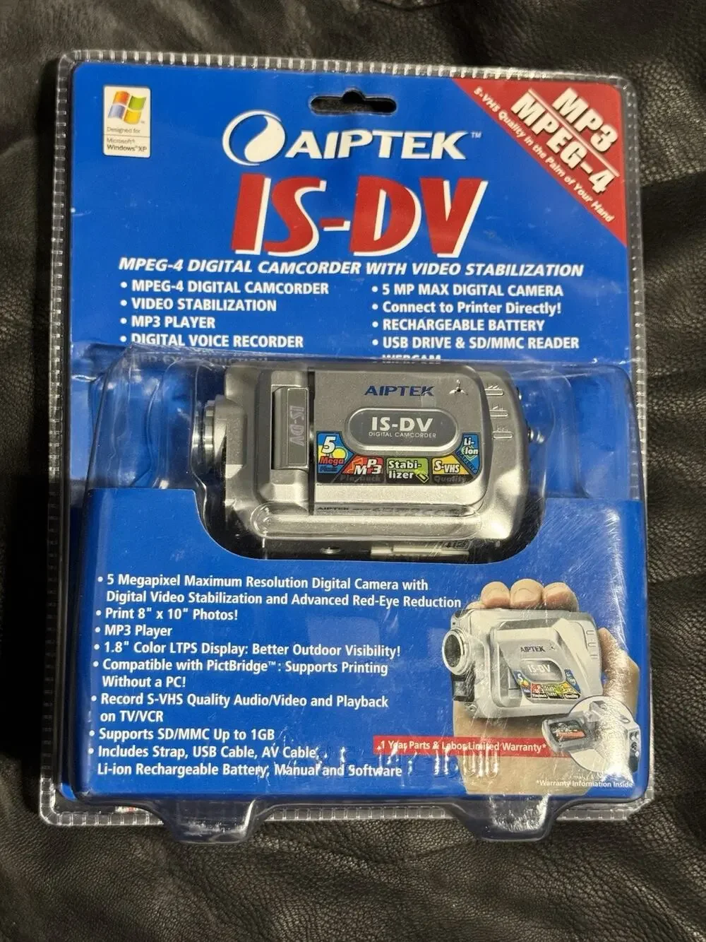 AIPTEK IS-DV MPEG-4 digital camcorder with video stabilization 5mp